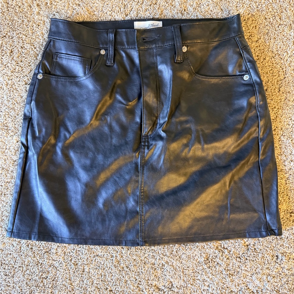 Universal Thread Black Faux Leather Skirt - Picture 2 of 3